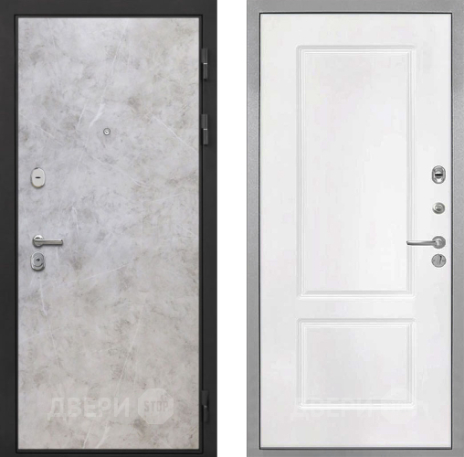 Входная металлическая Дверь Интекрон (INTECRON) Гектор Мрамор Светлый КВ-2 Белый матовый в Бронницах