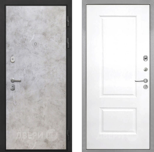 Входная металлическая Дверь Интекрон (INTECRON) Гектор Мрамор Светлый Альба Роял Вуд белый в Бронницах