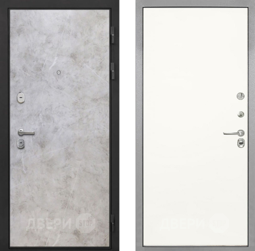 Входная металлическая Дверь Интекрон (INTECRON) Гектор Мрамор Светлый Гладкая Слоновая кость в Бронницах