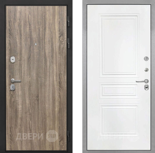 Входная металлическая Дверь Интекрон (INTECRON) Гектор Дуб Турин ФЛ-243 Белый матовый в Бронницах