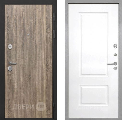 Входная металлическая Дверь Интекрон (INTECRON) Гектор Дуб Турин Альба Роял Вуд белый в Бронницах