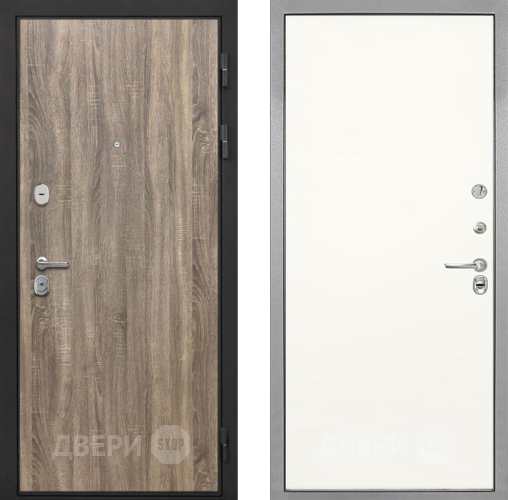 Входная металлическая Дверь Интекрон (INTECRON) Гектор Дуб Турин Гладкая Слоновая кость в Бронницах