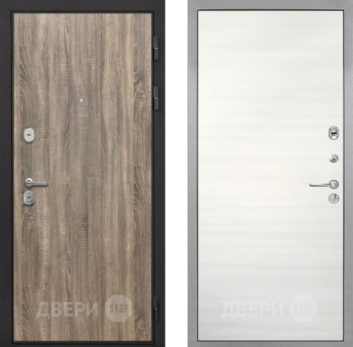 Входная металлическая Дверь Интекрон (INTECRON) Гектор Дуб Турин Гладкая Дуб сильвер поперечный в Бронницах