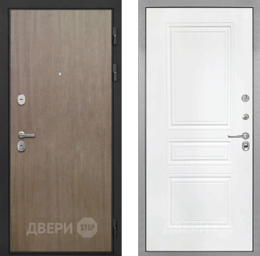 Входная металлическая Дверь Интекрон (INTECRON) Гектор Венге Коричневый ФЛ-243 Белый матовый в Бронницах