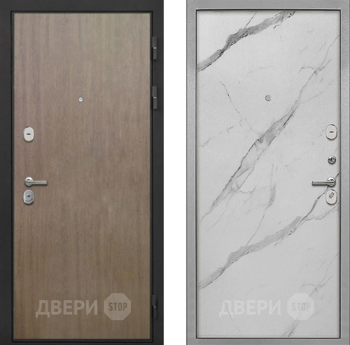 Входная металлическая Дверь Интекрон (INTECRON) Гектор Венге Коричневый Гладкая Мрамор натуральный арктик в Бронницах