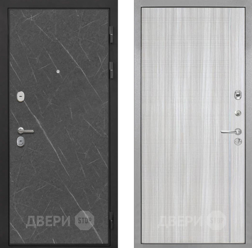 Входная металлическая Дверь Интекрон (INTECRON) Гектор Гранит Лава Оникс В-07 с молдингом Сандал белый в Бронницах