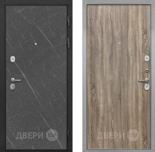 Входная металлическая Дверь Интекрон (INTECRON) Гектор Гранит Лава Оникс Гладкая Дуб турин в Бронницах