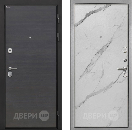 Входная металлическая Дверь Интекрон (INTECRON) Гектор Эковенге Гладкая Мрамор натуральный арктик в Бронницах