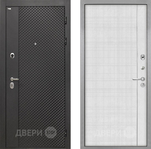 Входная металлическая Дверь Интекрон (INTECRON) Олимпия Black 4К В-07 с молдингом Лофт белый в Бронницах