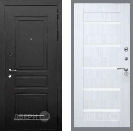 Входная металлическая Дверь Рекс (REX) 6 Венге СБ-14 стекло белое Сандал белый в Бронницах