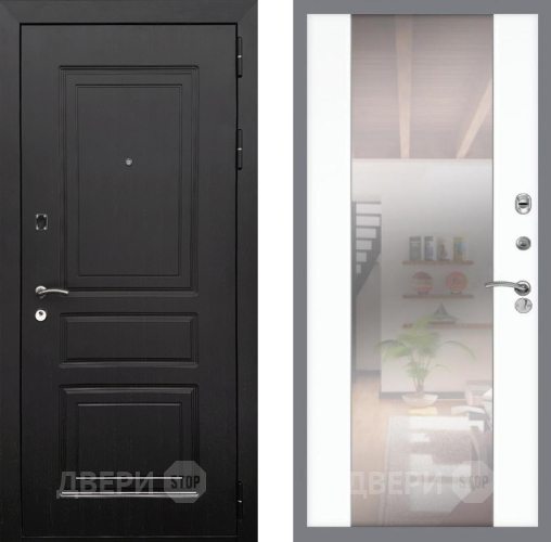 Входная металлическая Дверь Рекс (REX) 6 Венге СБ-16 Зеркало Силк Сноу в Бронницах