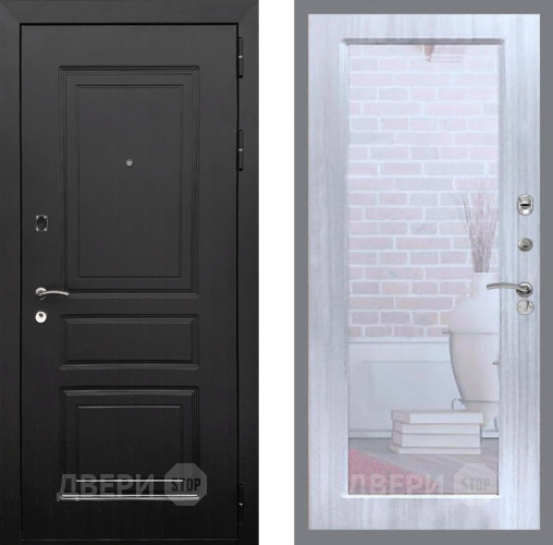 Входная металлическая Дверь Рекс (REX) 6 Венге Зеркало Пастораль Сандал белый в Бронницах