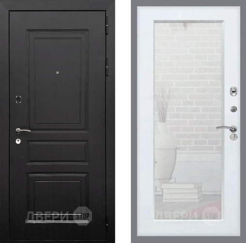 Входная металлическая Дверь Рекс (REX) 6 Венге Зеркало Пастораль Силк Сноу в Бронницах