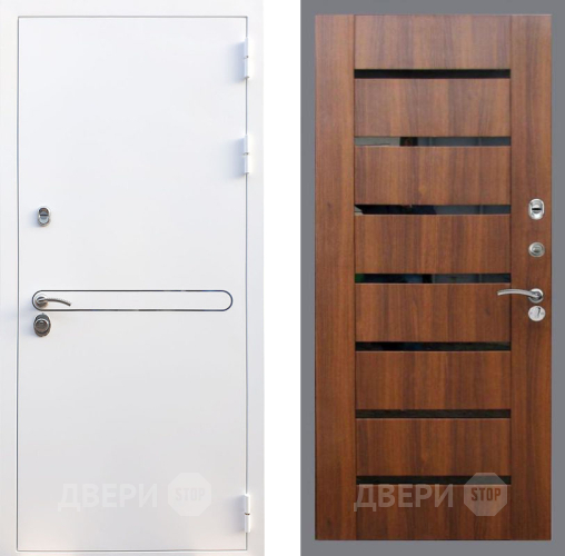 Входная металлическая Дверь Рекс (REX) 27 СБ-14 стекло черное Орех бренди в Бронницах