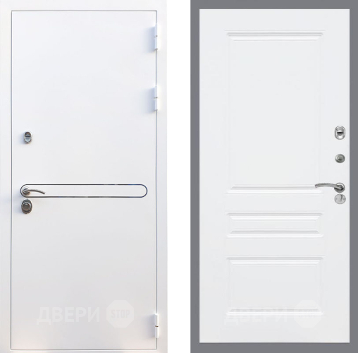 Входная металлическая Дверь Рекс (REX) 27 FL-243 Силк Сноу в Бронницах