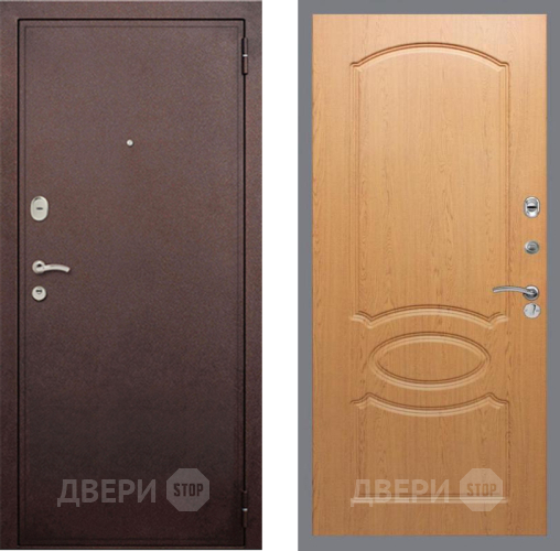 Входная металлическая Дверь Рекс (REX) 2 Медный Антик FL-128 Дуб в Бронницах