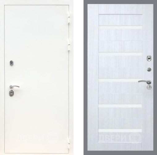 Дверь Рекс (REX) 5 Белая Шагрень СБ-14 стекло белое Сандал белый в Бронницах