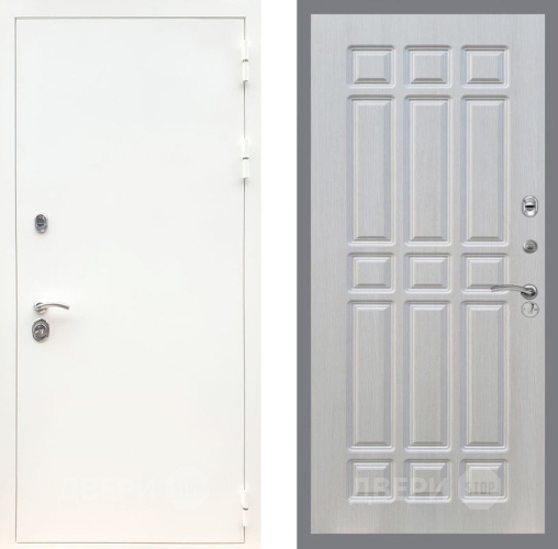 Входная металлическая Дверь Рекс (REX) 5 Белая Шагрень FL-33 Лиственница беж в Бронницах