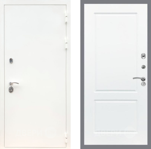 Входная металлическая Дверь Рекс (REX) 5 Белая Шагрень FL-117 Силк Сноу в Бронницах