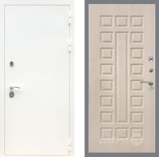 Дверь Рекс (REX) 5 Белая Шагрень FL-183 Беленый дуб в Бронницах