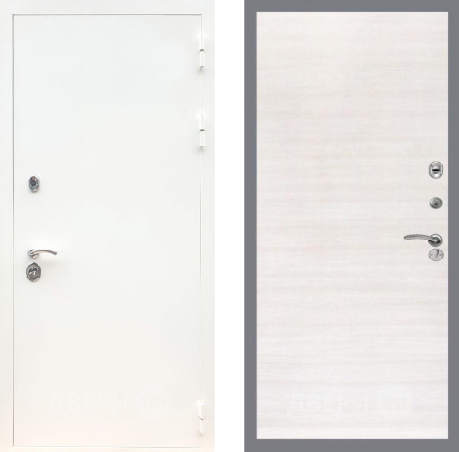 Входная металлическая Дверь Рекс (REX) 5 Белая Шагрень GL Акация в Бронницах
