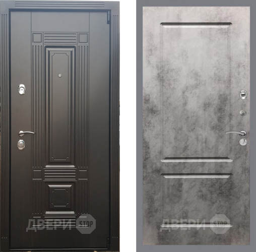 Входная металлическая Дверь Рекс (REX) 9 FL-117 Бетон темный в Бронницах