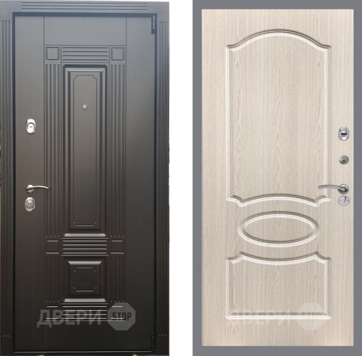 Входная металлическая Дверь Рекс (REX) 9 FL-128 Беленый дуб в Бронницах