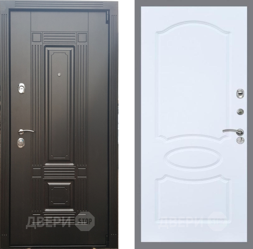 Входная металлическая Дверь Рекс (REX) 9 FL-128 Силк Сноу в Бронницах