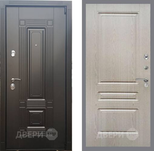 Входная металлическая Дверь Рекс (REX) 9 FL-243 Беленый дуб в Бронницах