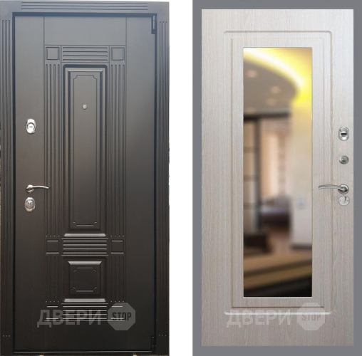 Входная металлическая Дверь Рекс (REX) 9 FLZ-120 Беленый дуб в Бронницах