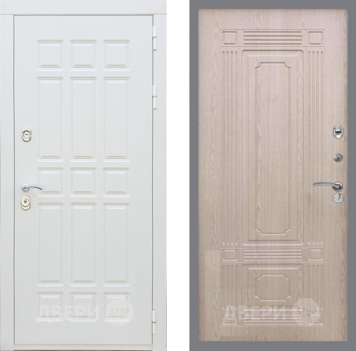 Входная металлическая Дверь Рекс (REX) 8 Силк Сноу FL-2 Беленый дуб в Бронницах