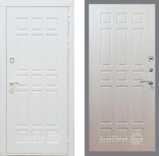 Входная металлическая Дверь Рекс (REX) 8 Силк Сноу FL-33 Беленый дуб в Бронницах
