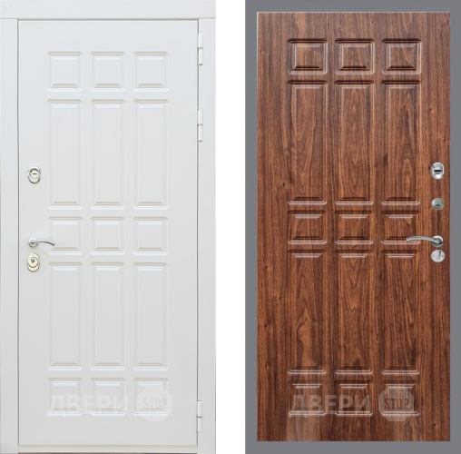 Входная металлическая Дверь Рекс (REX) 8 Силк Сноу FL-33 орех тисненый в Бронницах