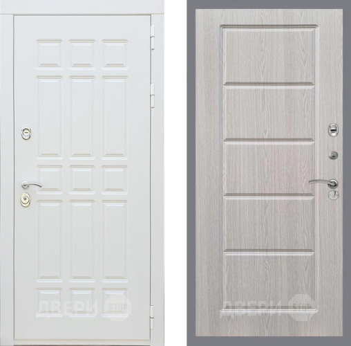 Входная металлическая Дверь Рекс (REX) 8 Силк Сноу FL-39 Беленый дуб в Бронницах