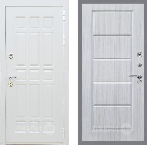 Входная металлическая Дверь Рекс (REX) 8 Силк Сноу FL-39 Сандал белый в Бронницах