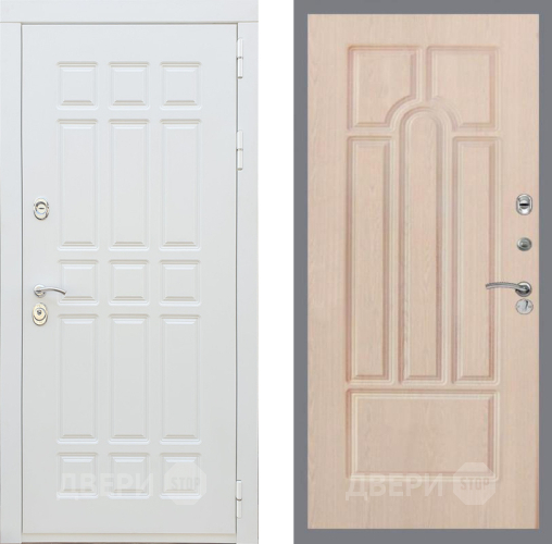 Входная металлическая Дверь Рекс (REX) 8 Силк Сноу FL-58 Беленый дуб в Бронницах