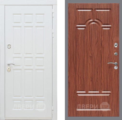 Входная металлическая Дверь Рекс (REX) 8 Силк Сноу FL-58 орех тисненый в Бронницах