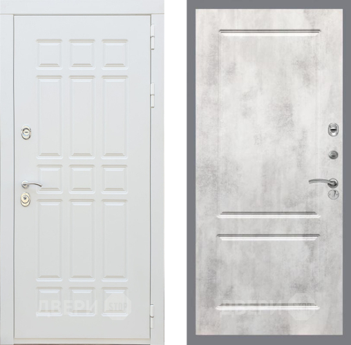 Входная металлическая Дверь Рекс (REX) 8 Силк Сноу FL-117 Бетон светлый в Бронницах