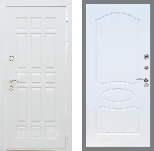 Входная металлическая Дверь Рекс (REX) 8 Силк Сноу FL-128 Белый ясень в Бронницах