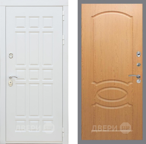 Входная металлическая Дверь Рекс (REX) 8 Силк Сноу FL-128 Дуб в Бронницах