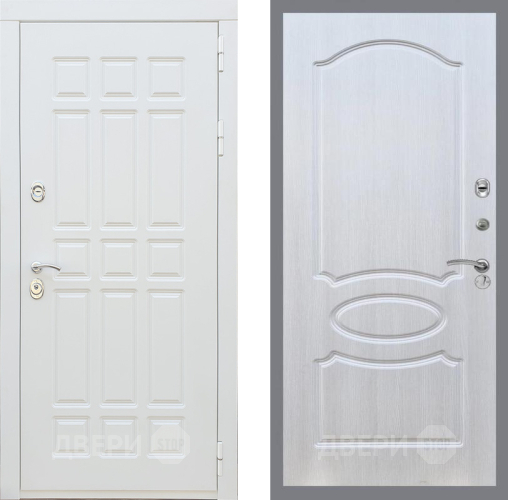 Входная металлическая Дверь Рекс (REX) 8 Силк Сноу FL-128 Лиственница беж в Бронницах