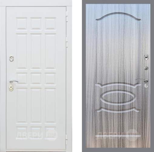 Входная металлическая Дверь Рекс (REX) 8 Силк Сноу FL-128 Сандал грей в Бронницах