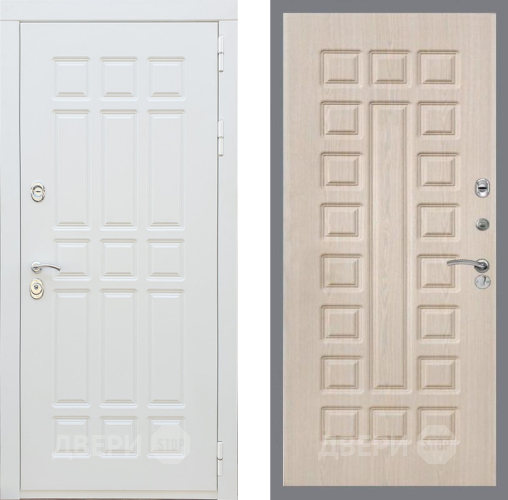 Входная металлическая Дверь Рекс (REX) 8 Силк Сноу FL-183 Беленый дуб в Бронницах