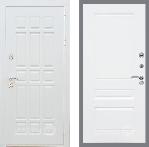 Входная металлическая Дверь Рекс (REX) 8 Силк Сноу FL-243 Силк Сноу в Бронницах