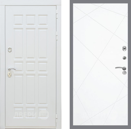 Входная металлическая Дверь Рекс (REX) 8 Силк Сноу FL-291 Силк Сноу в Бронницах