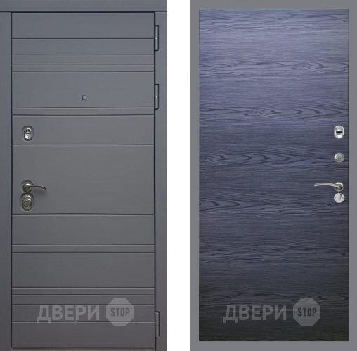 Дверь Рекс (REX) 14 силк титан GL Дуб тангенальный черный в Бронницах