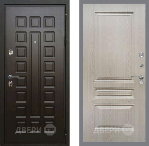 Входная металлическая Дверь Рекс (REX) Премиум 3к FL-243 Беленый дуб в Бронницах