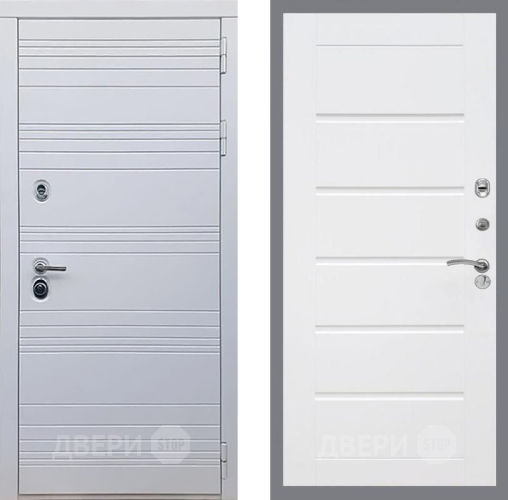 Входная металлическая Дверь Рекс (REX) 14 Силк Сноу Сити Белый ясень в Бронницах