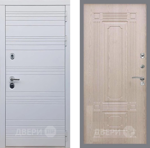 Входная металлическая Дверь Рекс (REX) 14 Силк Сноу FL-2 Беленый дуб в Бронницах