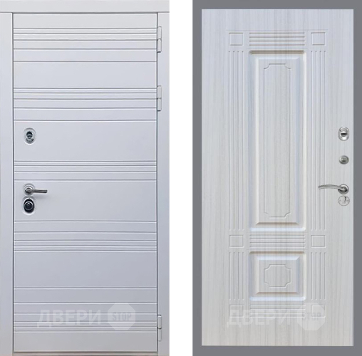 Входная металлическая Дверь Рекс (REX) 14 Силк Сноу FL-2 Сандал белый в Бронницах